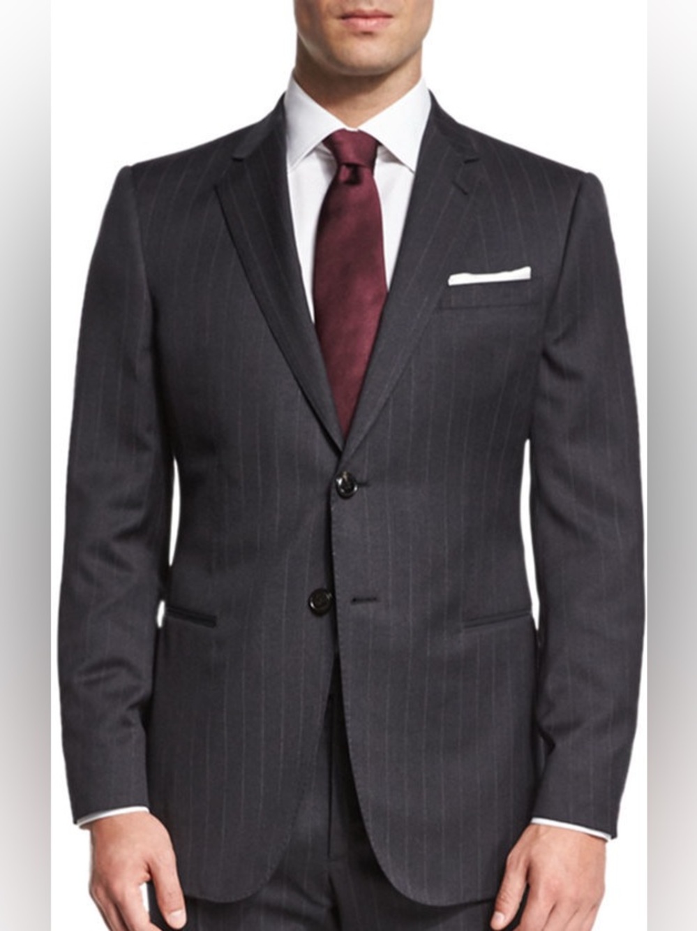 Giorgio Armani Black Label
"Wall Street" Pinstripe Suit jacket 
Navy